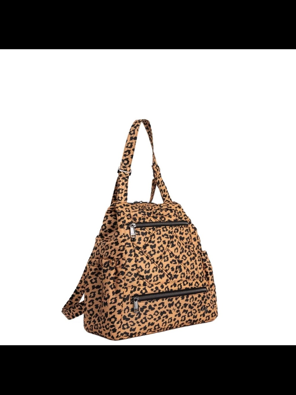 NWT: LUG SKYHOP CONVERTIBLE BACKPACK - Spotted Leopard w/clover tan interior
